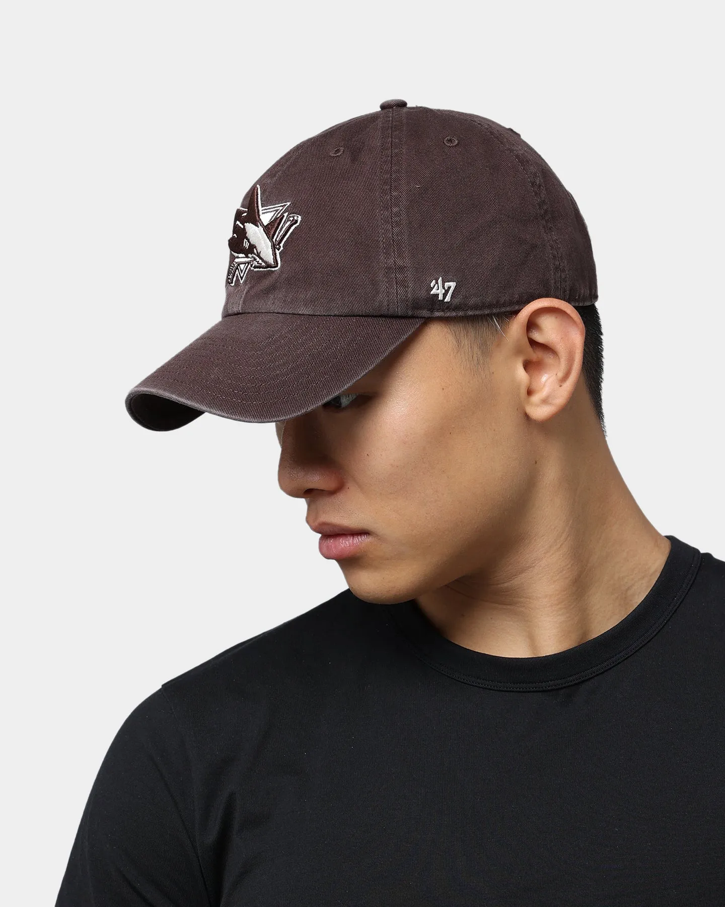 47 Brand San Jose Sharks Clean Up Strapback Brown