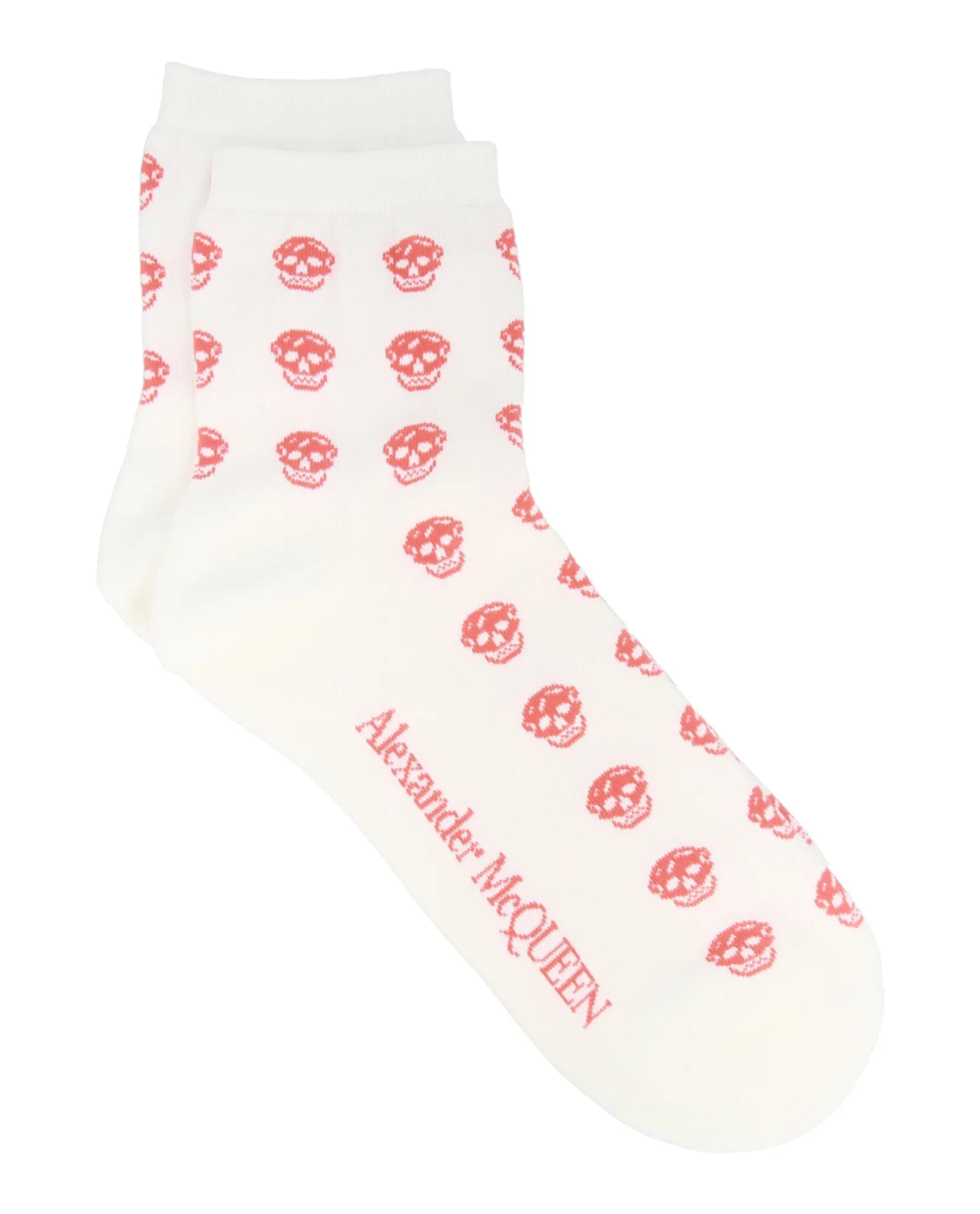 Alexander McQueen Womens Skull-Intarsia Cotton-Blend Socks