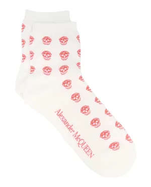 Alexander McQueen Womens Skull-Intarsia Cotton-Blend Socks