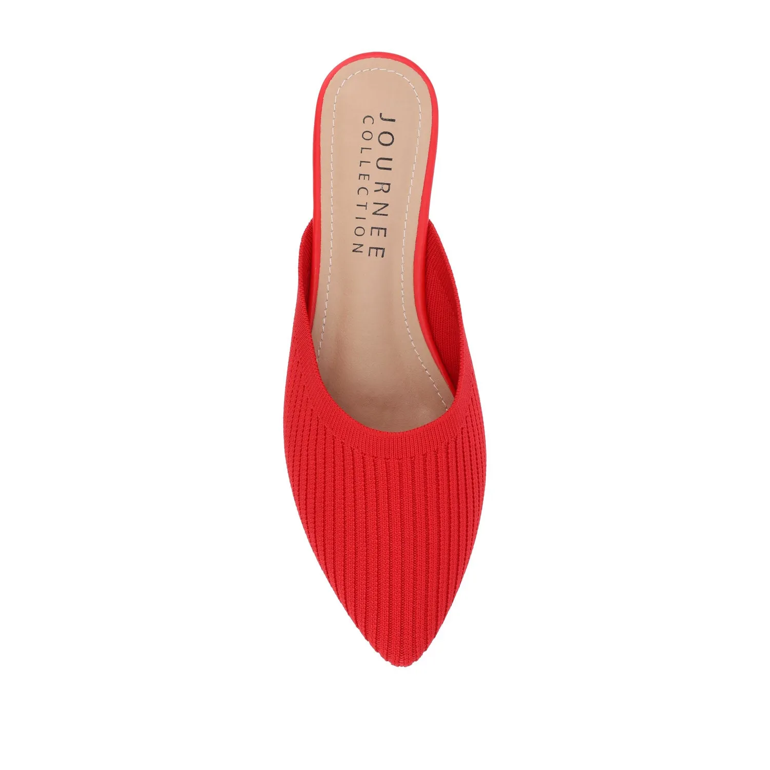 ANIEE STATEMENT KNIT FABRIC MULE FLATS IN WIDE