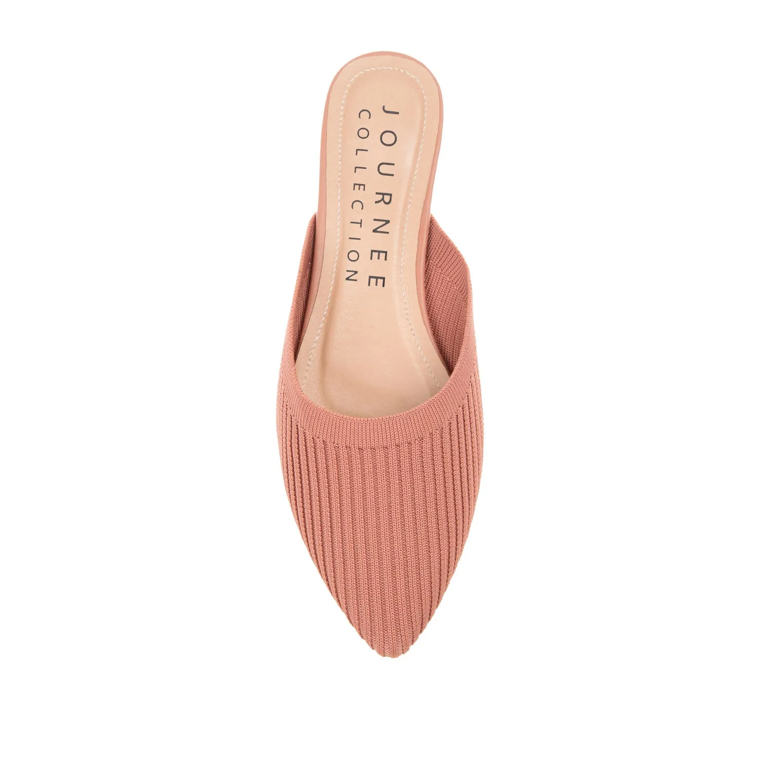 ANIEE STATEMENT KNIT FABRIC MULE FLATS IN WIDE