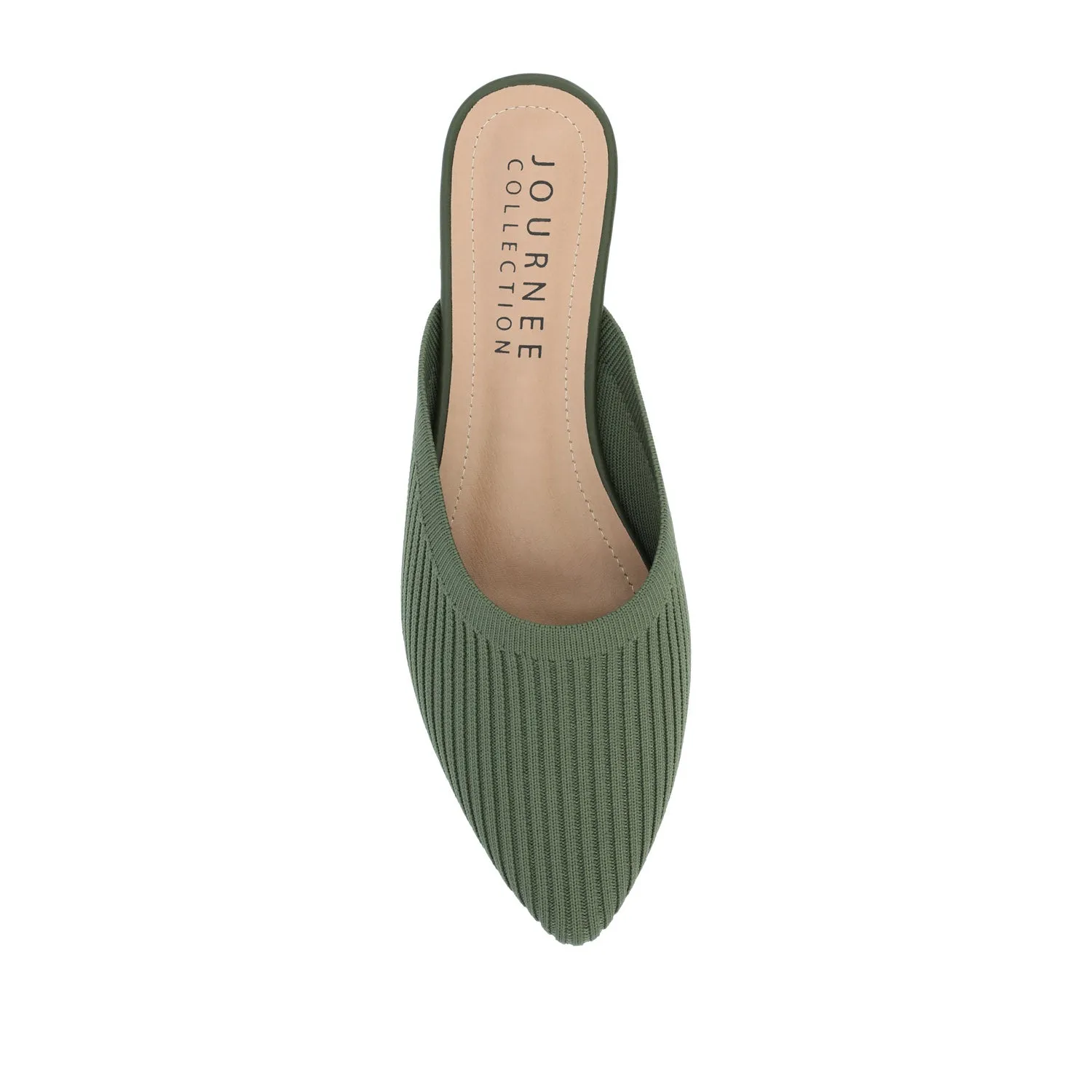 ANIEE STATEMENT KNIT FABRIC MULE FLATS IN WIDE