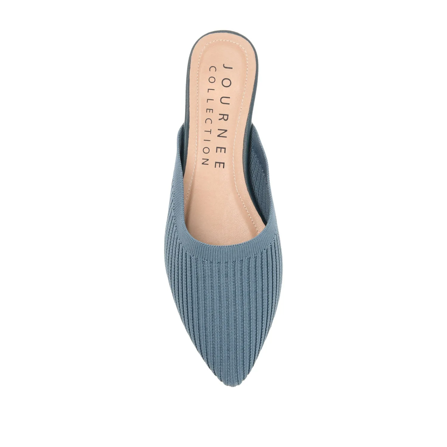 ANIEE STATEMENT KNIT FABRIC MULE FLATS IN WIDE