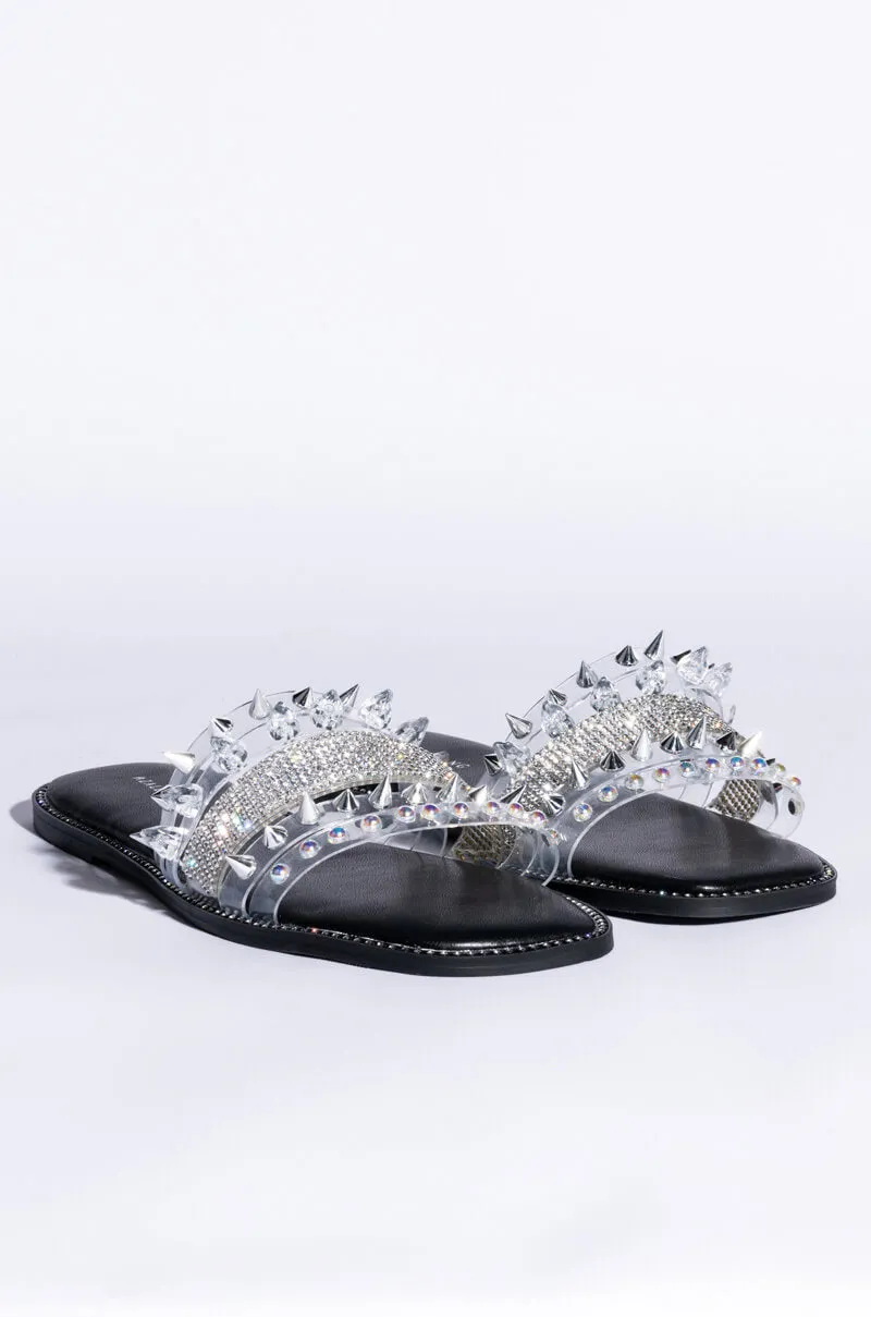 AZALEA WANG KEEP IT REAL FLAT SANDAL IN BLACK