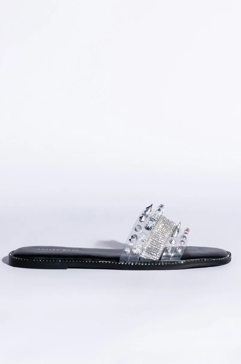 AZALEA WANG KEEP IT REAL FLAT SANDAL IN BLACK