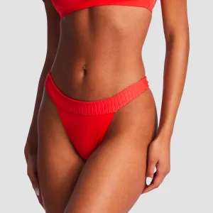 Billabong Lined Up Hike Bikini Bottoms Bright Poppy - Womens