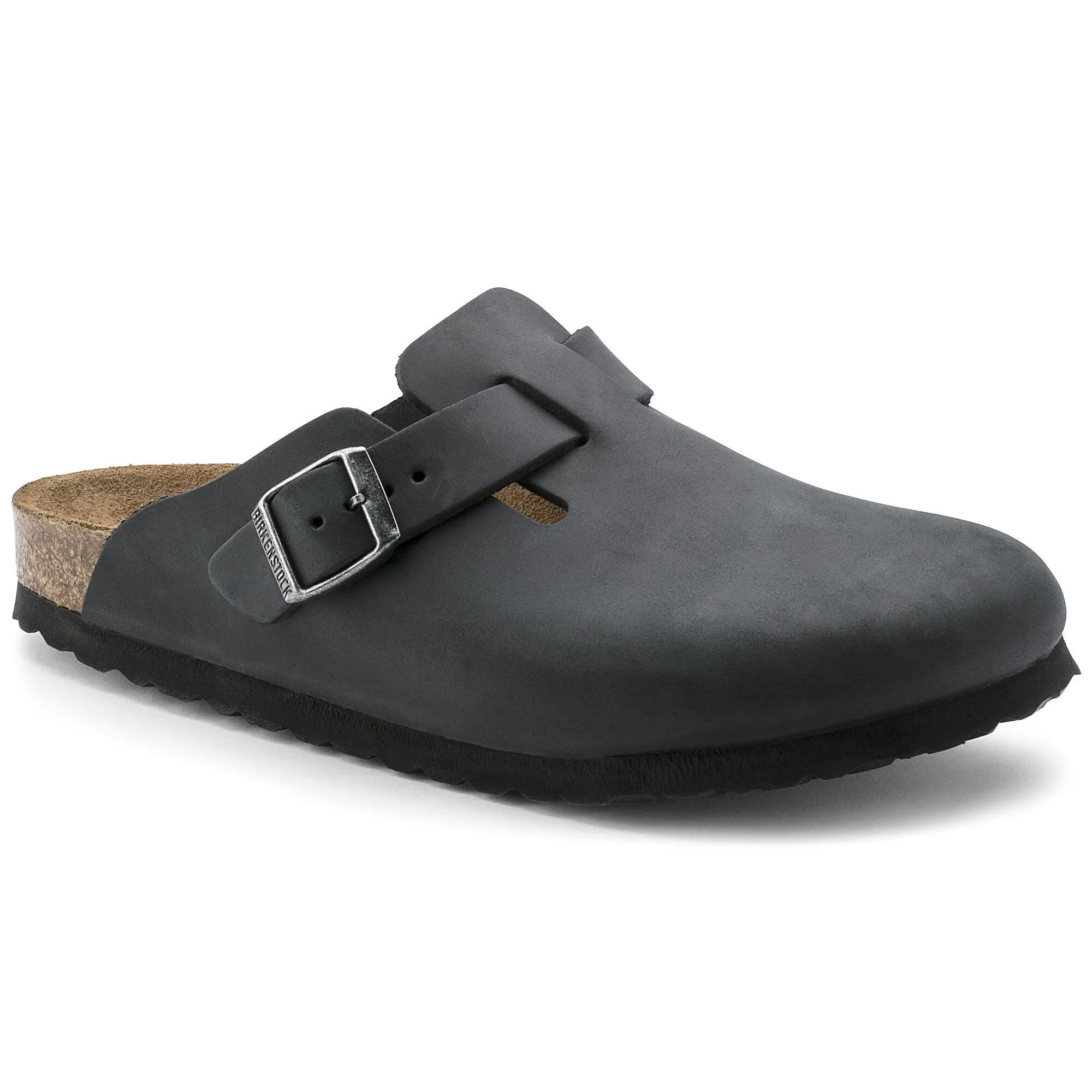 Birkenstock Unisex Boston Suede Leather Narrow Fit Black 0059463