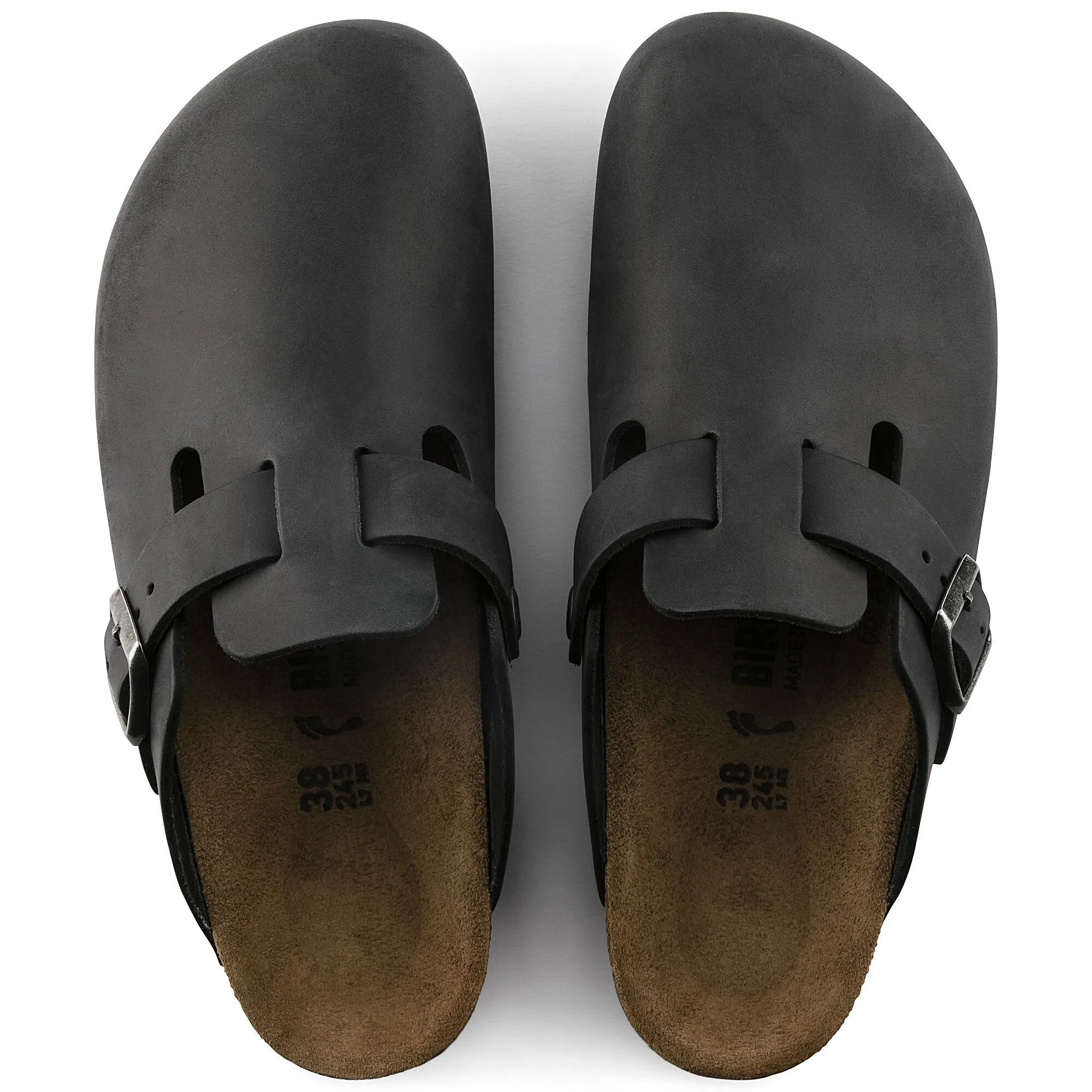 Birkenstock Unisex Boston Suede Leather Narrow Fit Black 0059463