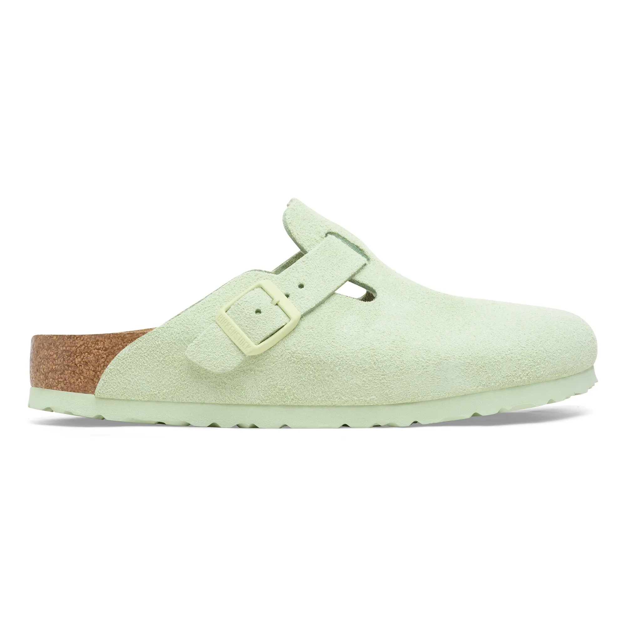 Birkenstock Women's Boston Suede Leather Narrow Fit Faded Lime 1026810