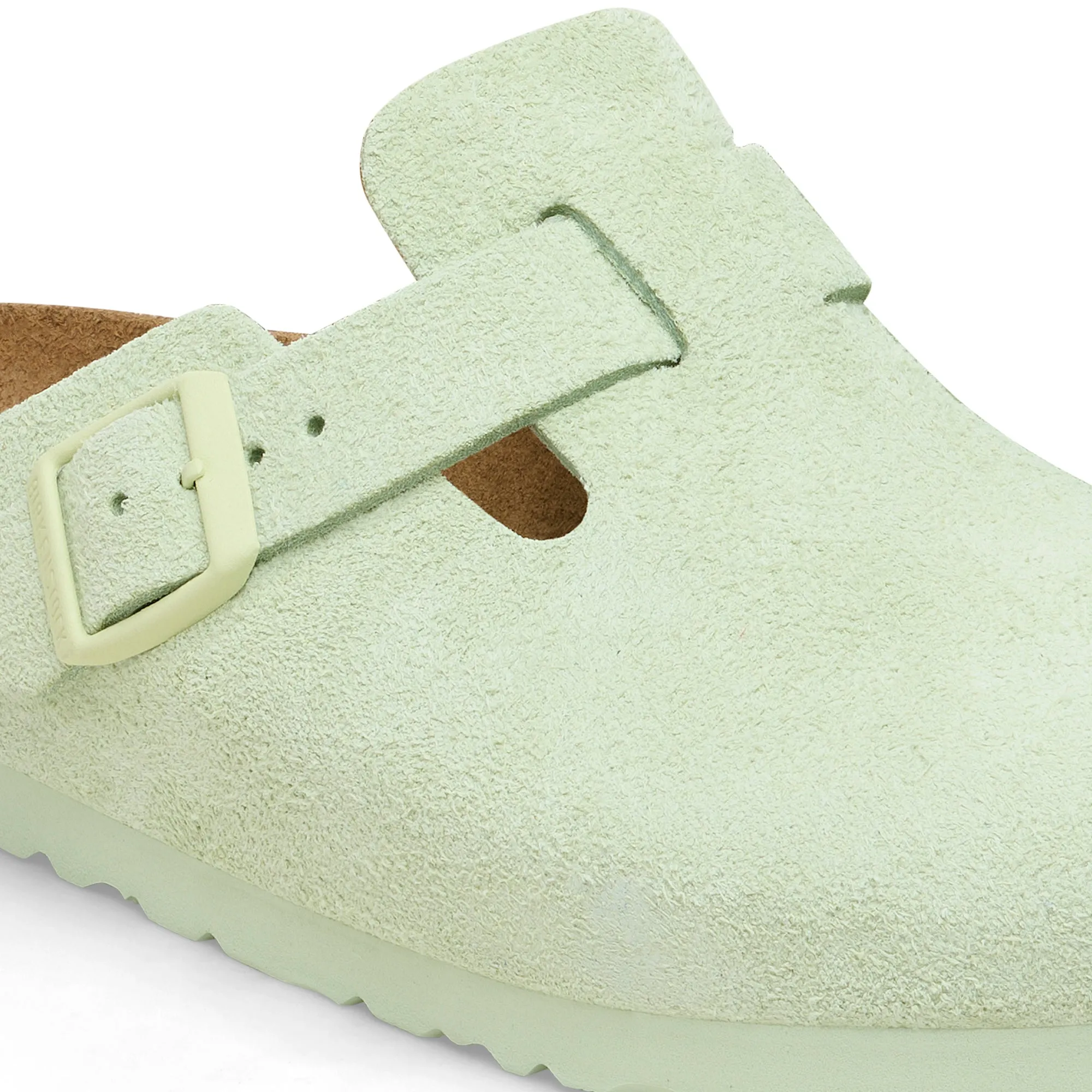 Birkenstock Women's Boston Suede Leather Narrow Fit Faded Lime 1026810