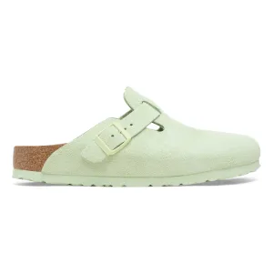 Birkenstock Women's Boston Suede Leather Narrow Fit Faded Lime 1026810