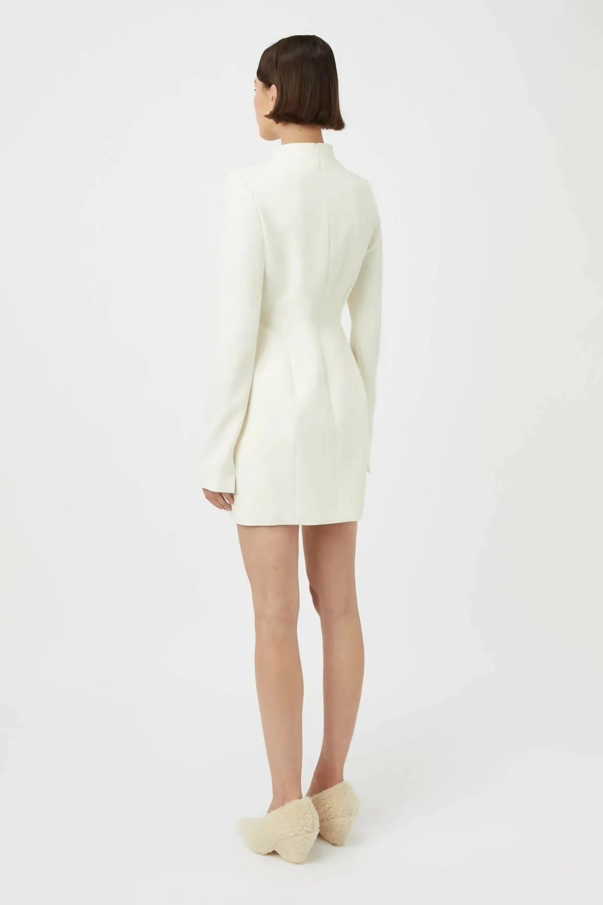Camilla And Marc Portico Long Sleeve Mini Dress in Cream