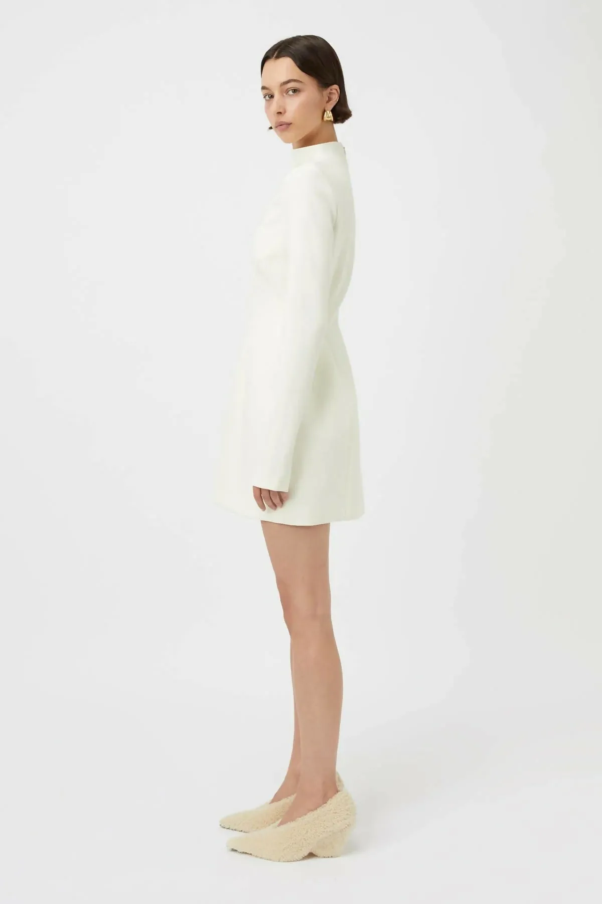 Camilla And Marc Portico Long Sleeve Mini Dress in Cream