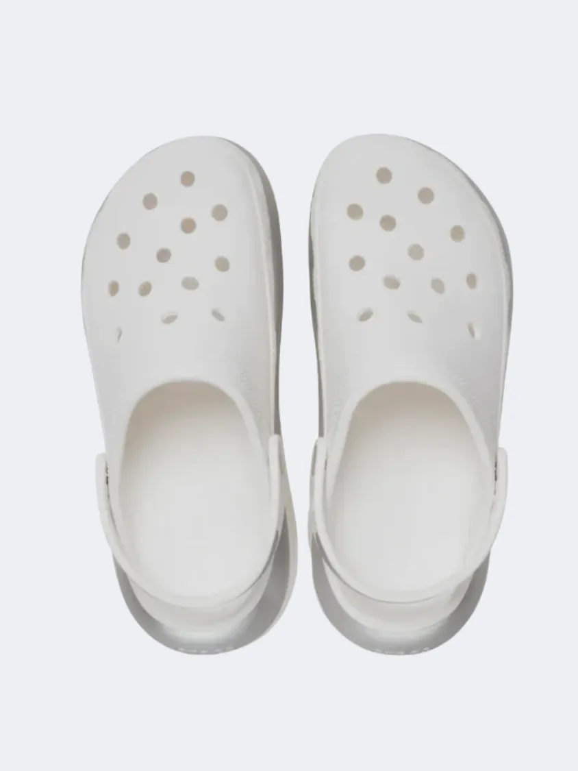 Crocs Mega Crush Metallic Clog Unisex Lifestyle Slippers White/Silver