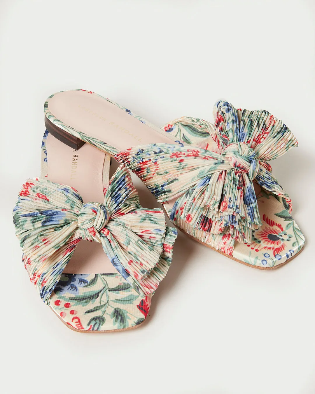 Daphne Knot Flat Sandal Tan Vine Floral