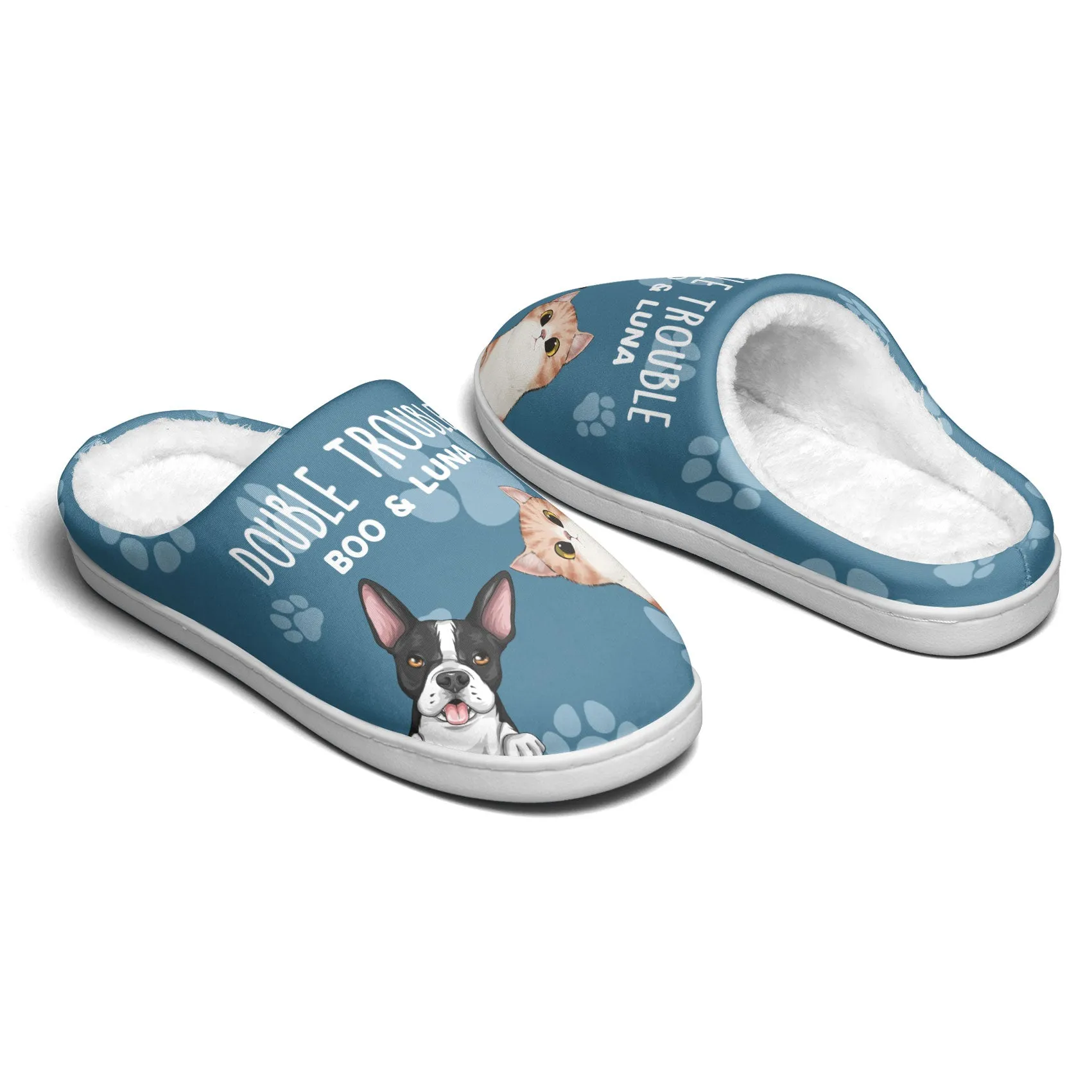 Double Trouble - Personalized Slippers