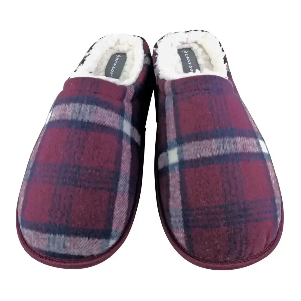 Dunlop - mens slippers - checkered 7179 (12 uk / red)