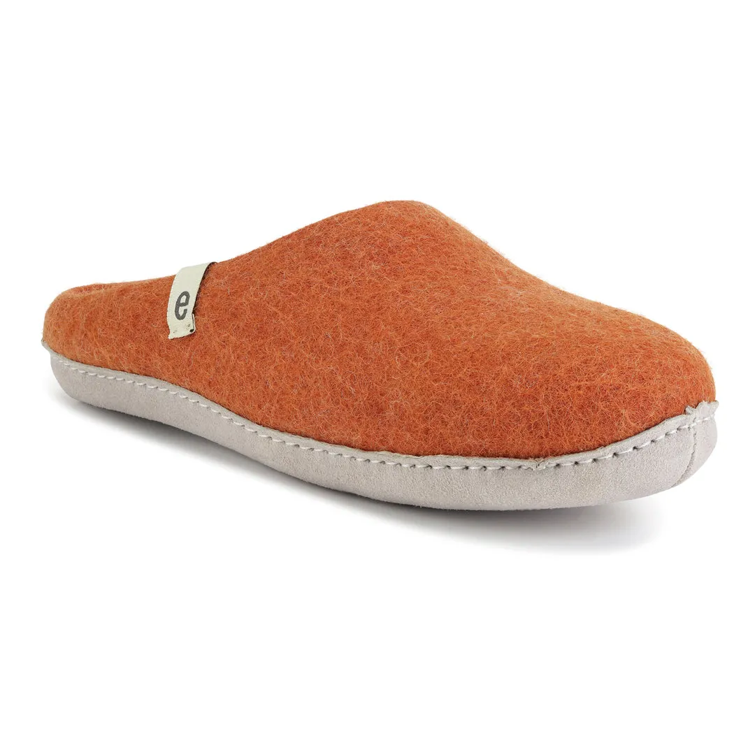 Egos Felted Wool Mule Slippers, Clay