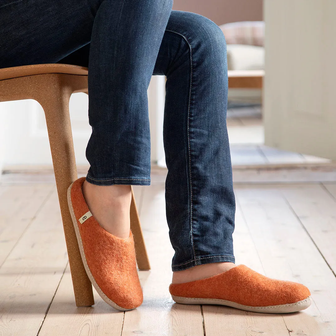 Egos Felted Wool Mule Slippers, Clay