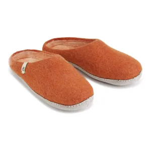 Egos Felted Wool Mule Slippers, Clay