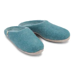 Egos Felted Wool Mule Slippers, Sea Blue
