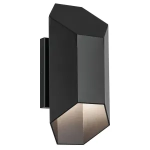 Estella 12 In 1-Light LED Outdoor Wall Light Dark Sky Compliant, Black Finish