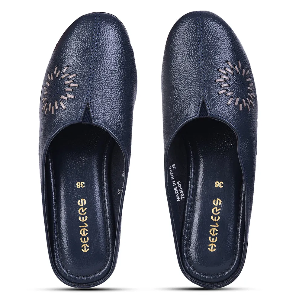 Healers Fashion Navy Blue Mule Sandal For Women T840-05 By Liberty