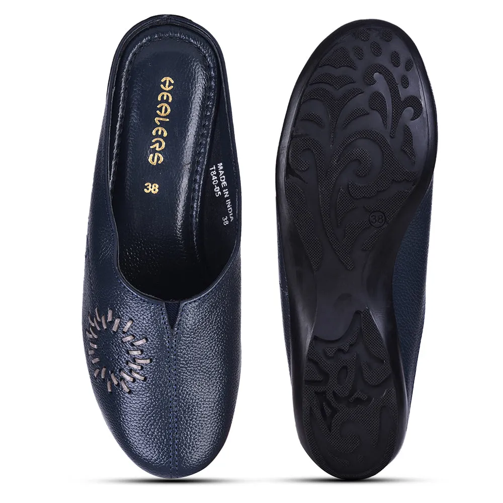 Healers Fashion Navy Blue Mule Sandal For Women T840-05 By Liberty