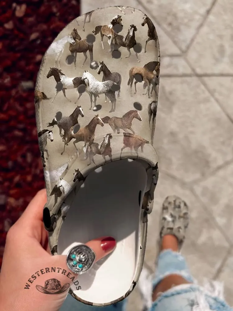 Horse Art Hole Slippers