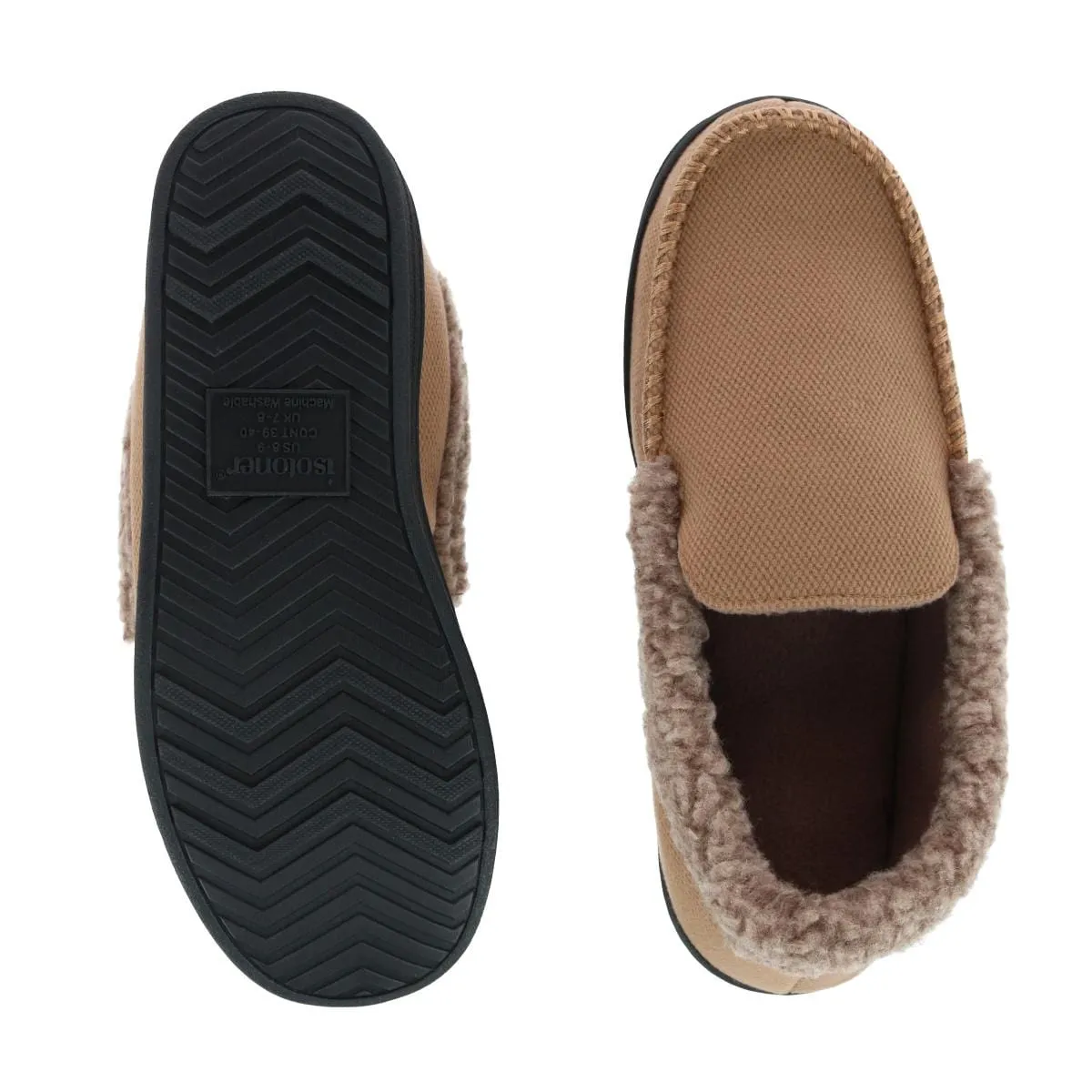 Isotoner Men's Brushed Knit Lewis Moccasin Slipper