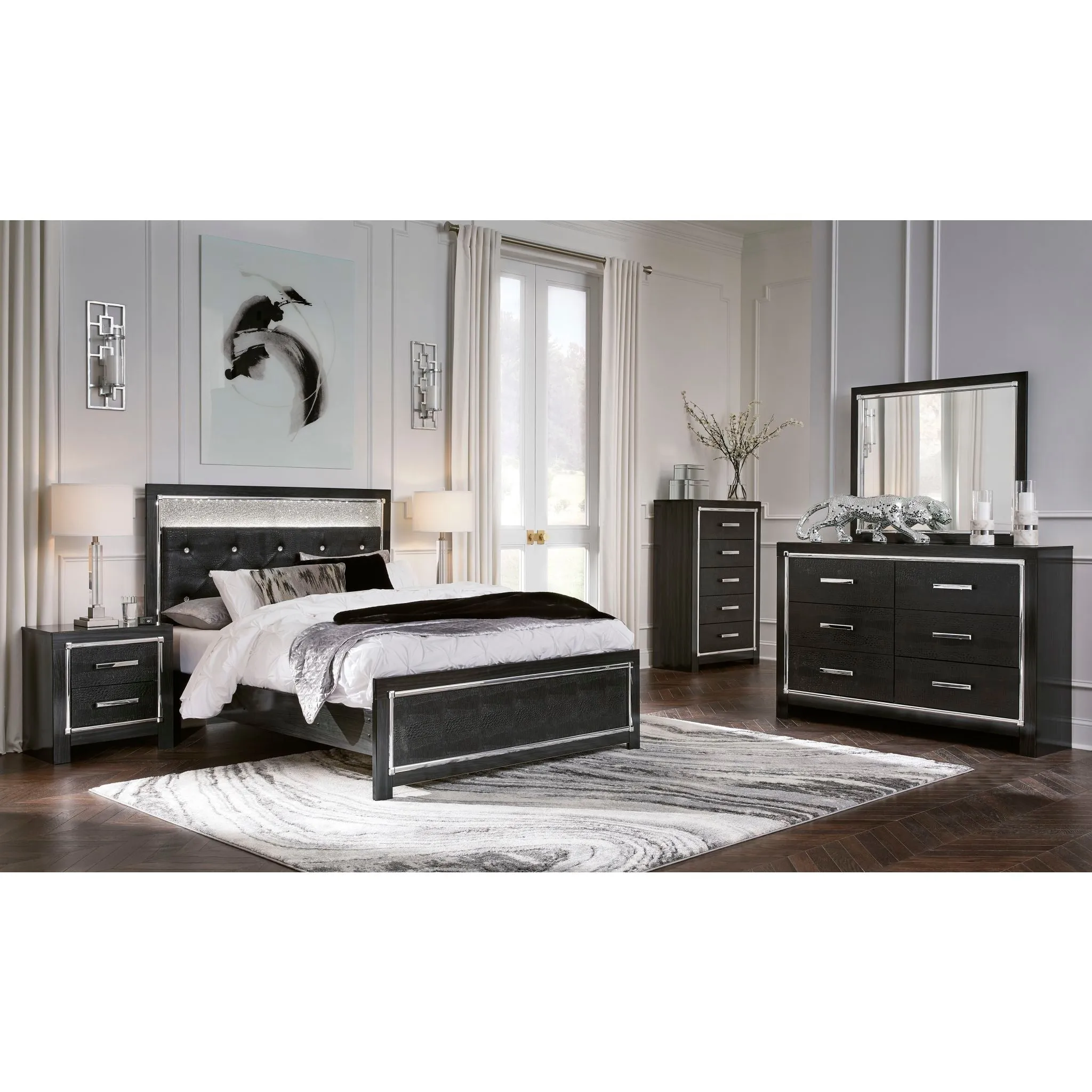 Kaydell Panel Bed - Black