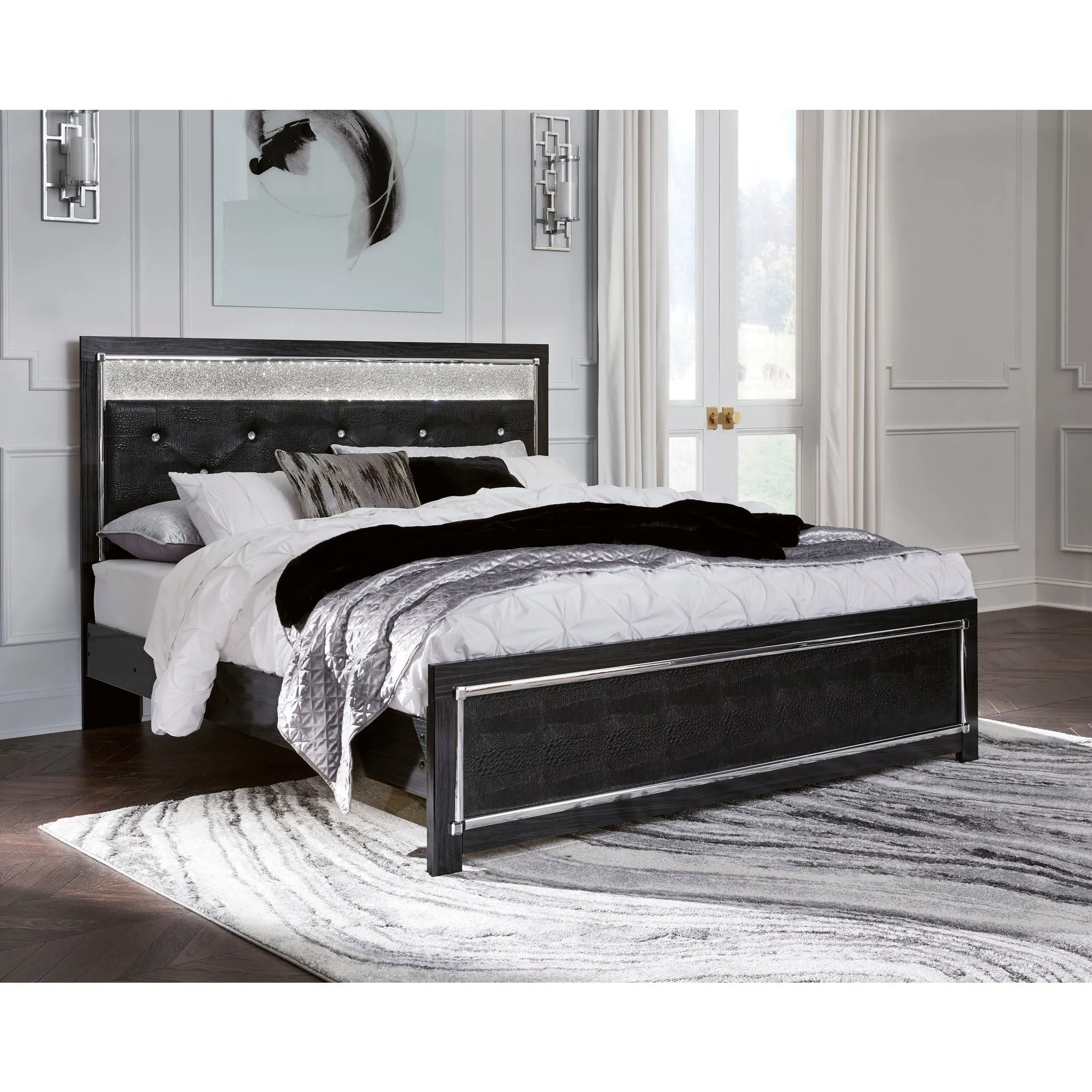 Kaydell Panel Bed - Black