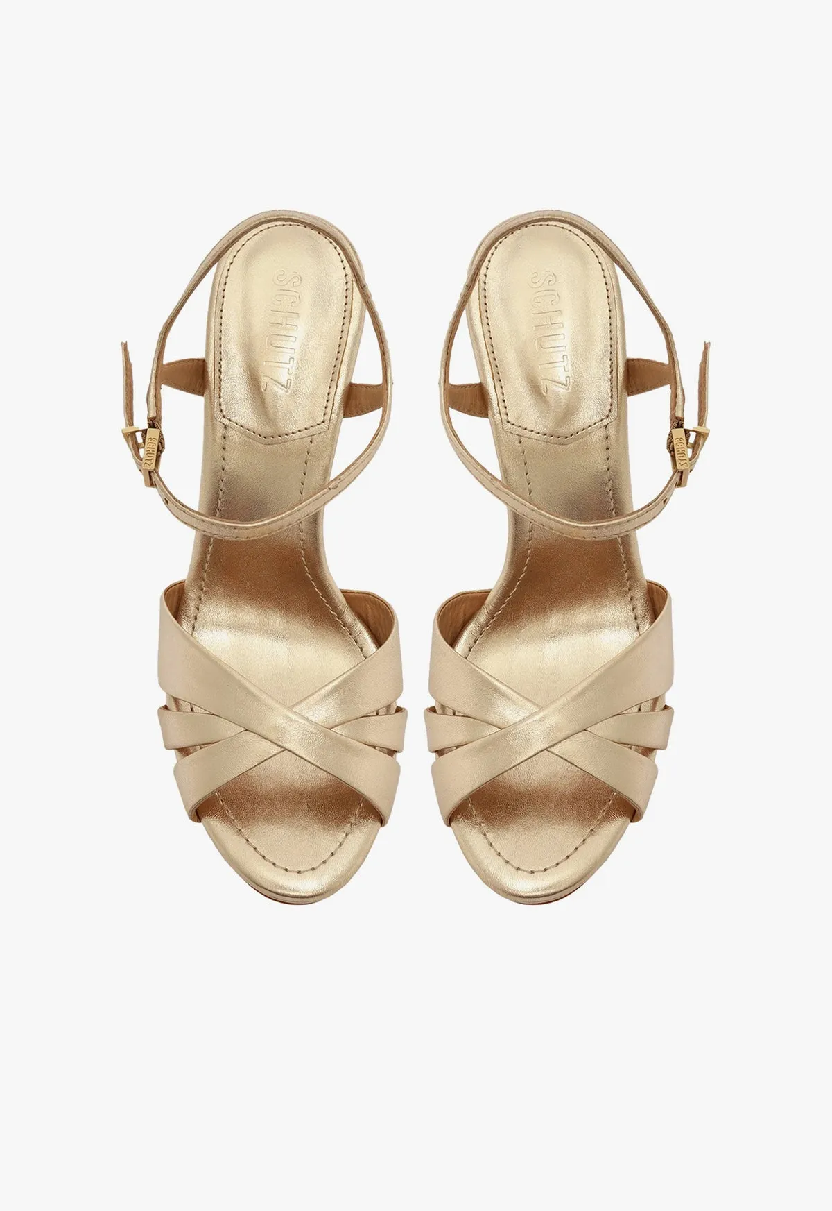 Keefa High Metallic Leather Sandal