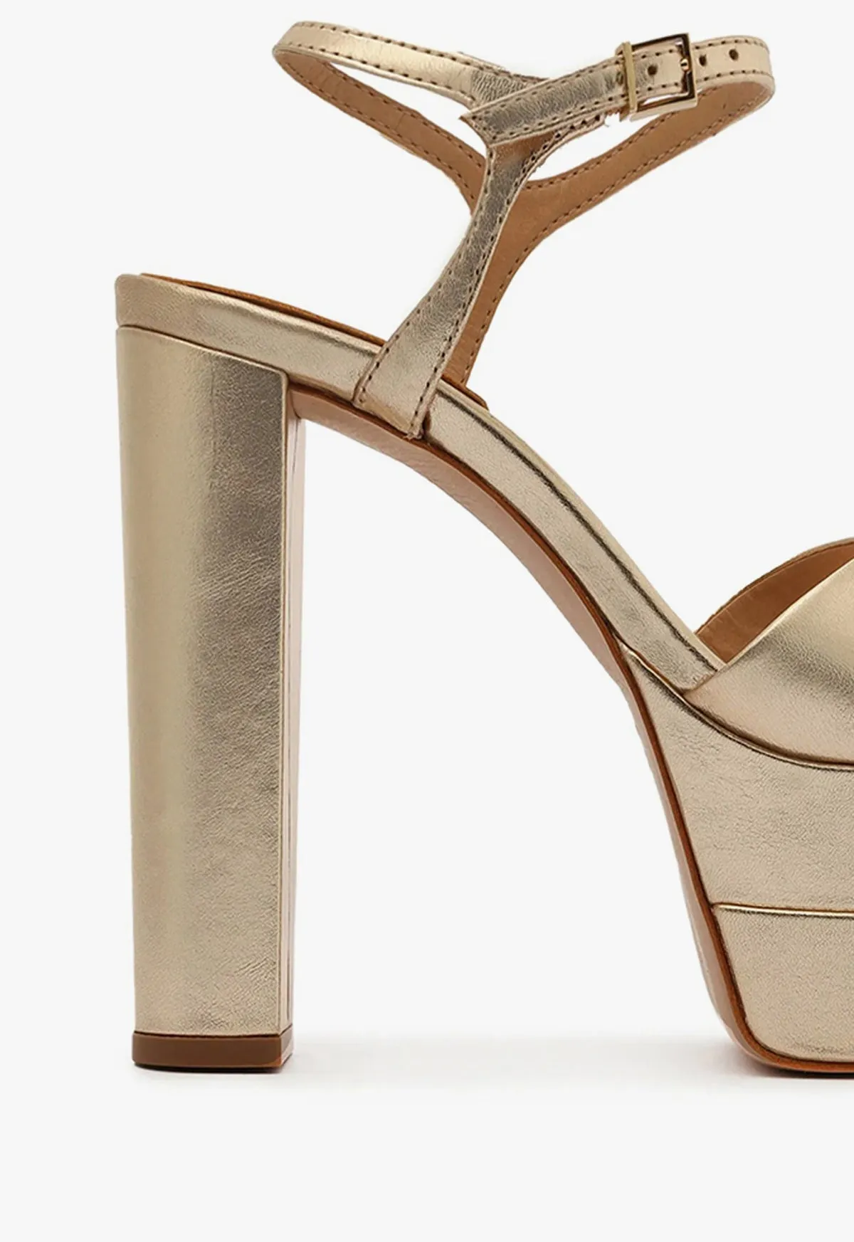 Keefa High Metallic Leather Sandal