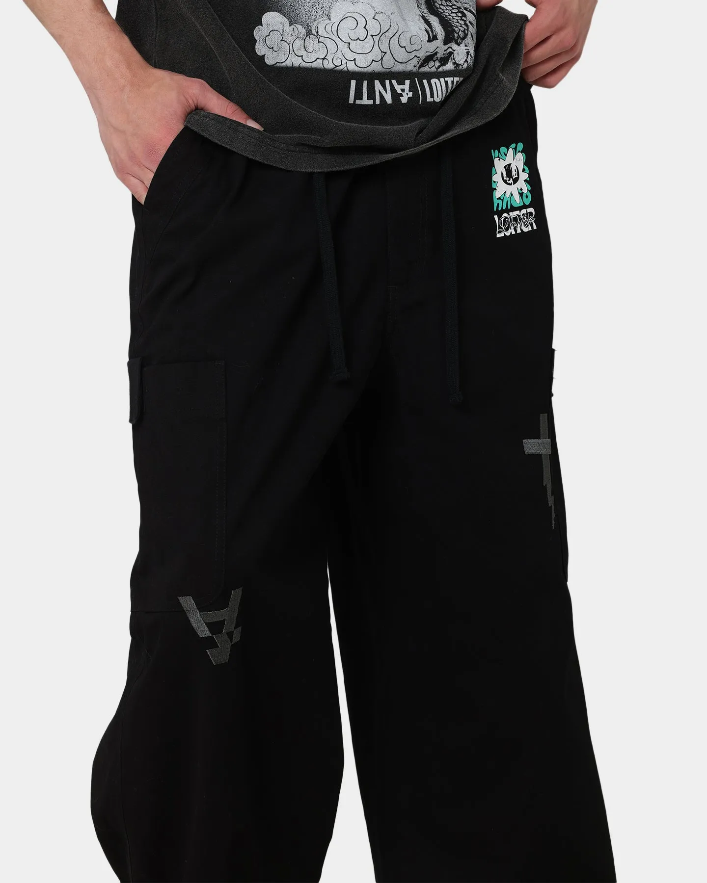 Loiter X The Anti Order Parachute Pants Black