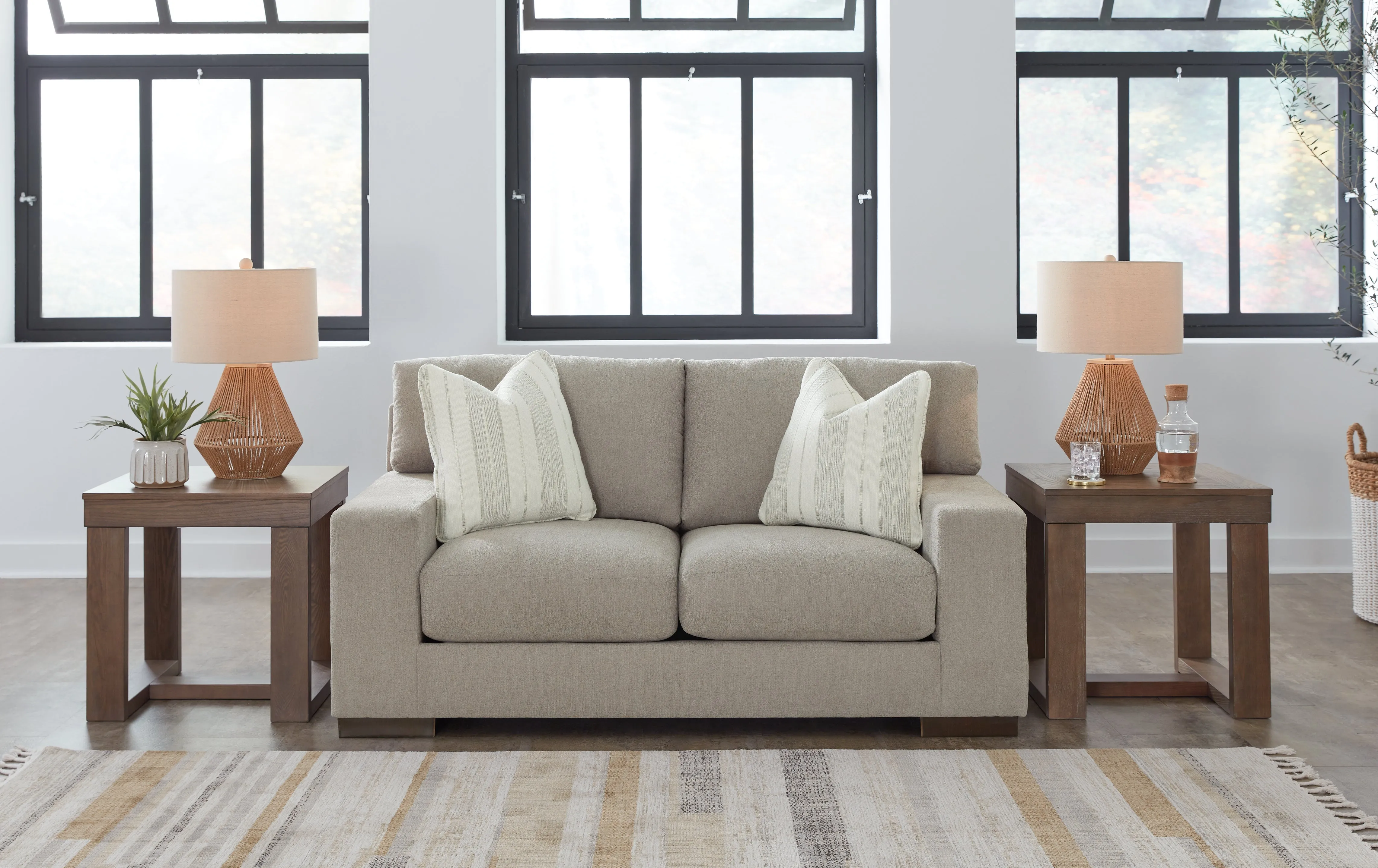 Maggie Sofa and Loveseat in Flax