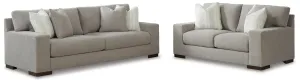 Maggie Sofa and Loveseat in Flax