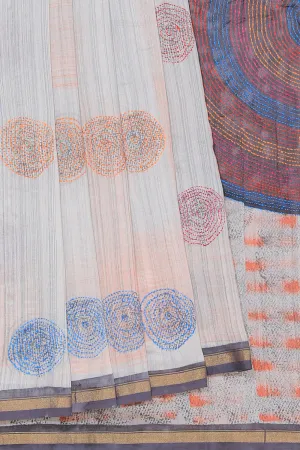 Maheshwari Kantha Stitch Saree