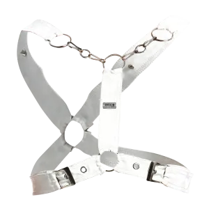 Male Basics Dngeon Leather Cross Chain Harness White Camo One Size