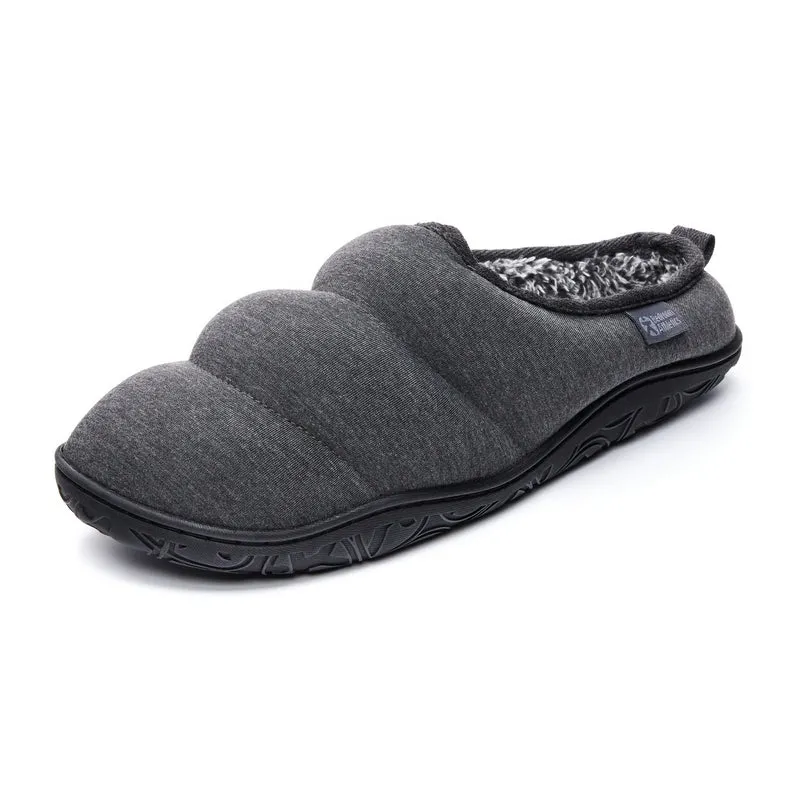 Matt - Jersey Puffa Mule Slipper - Charcoal Marl