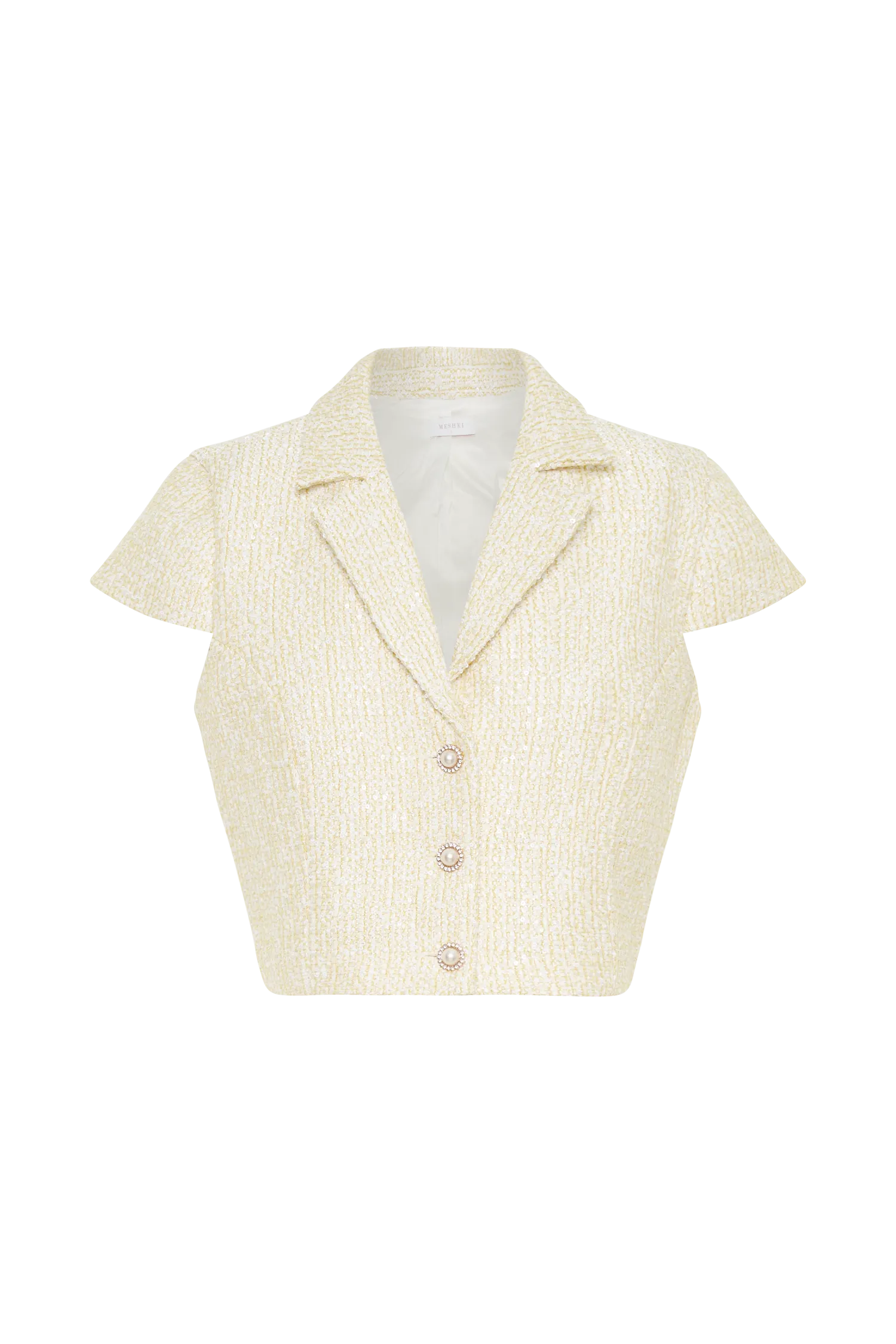 Mercer Tweed Top - Lemon
