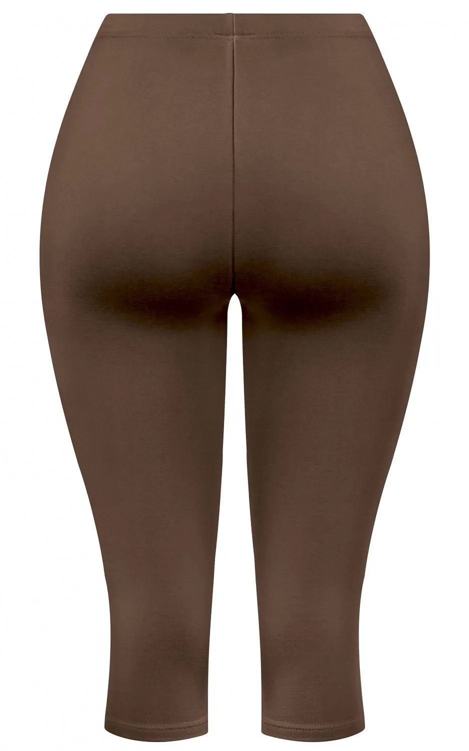 Mid-Rise Capri Leggings - Brown
