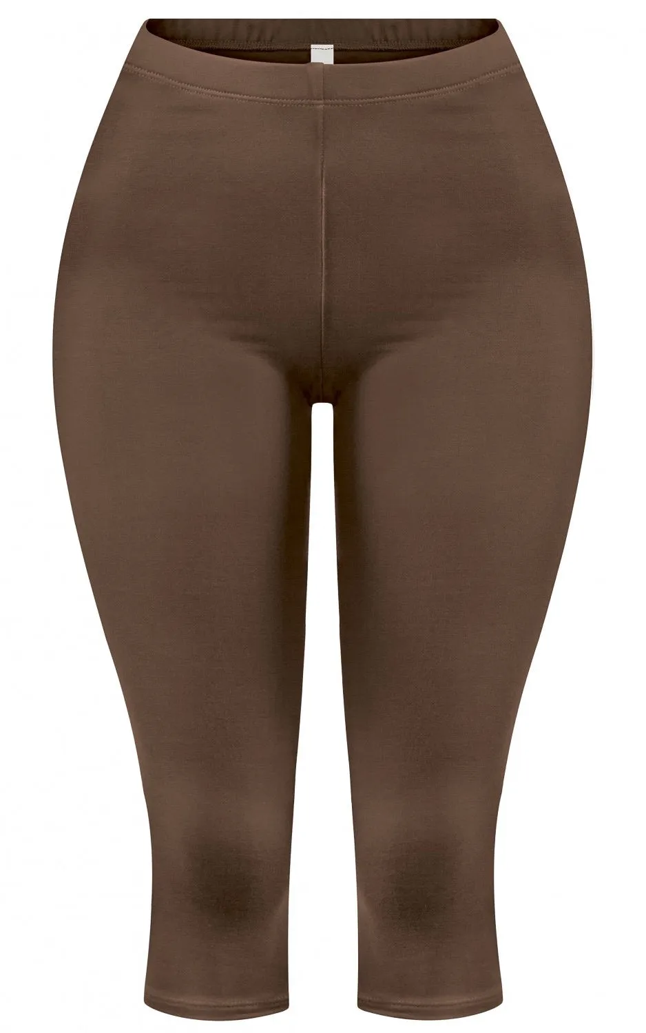 Mid-Rise Capri Leggings - Brown