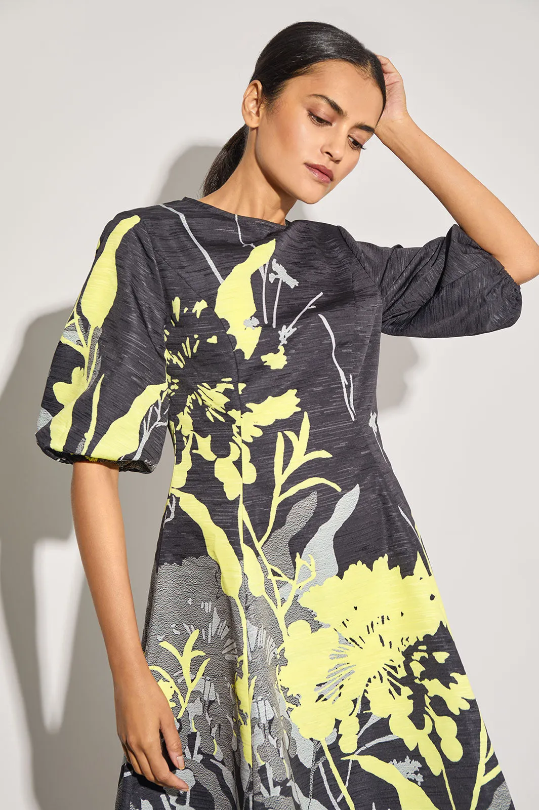 Modern Fit Shantung Fit-N-Flare Dress
