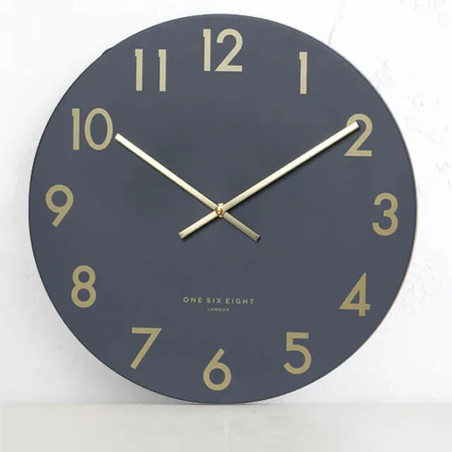 ONE SIX EIGHT LONDON  |  JONES SILENT WALL CLOCK  |  CHARCOAL GREY 60CM