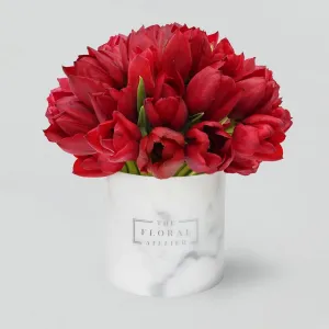 Red Tulip Luxe Marble Vase