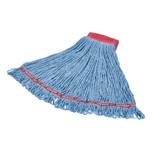 Rubbermaid® Swinger Loop® Cotton & Synthetic Blend Blue Wet Mop w/ 5" Headband (Size: Large | Looped Ends)