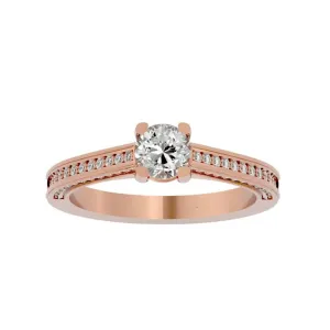RX Solitaire Engagement Ring Railed Edge All Side Diamond Setting
