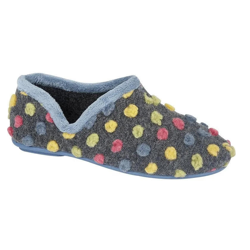Sleepers LS311LC Ladies Blue/Multi Full Slippers
