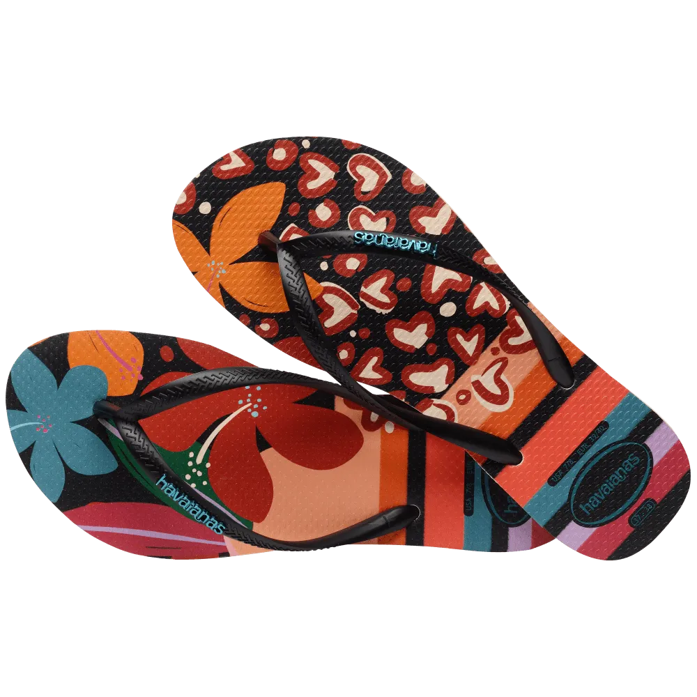 Slim Patchwork Flip Flops